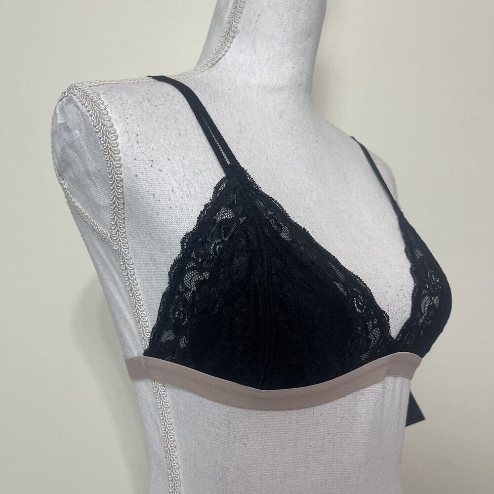 1 Women Black Lace Bralette Sexy Bra Floral Lingerie Sleepwear Night Top Medium